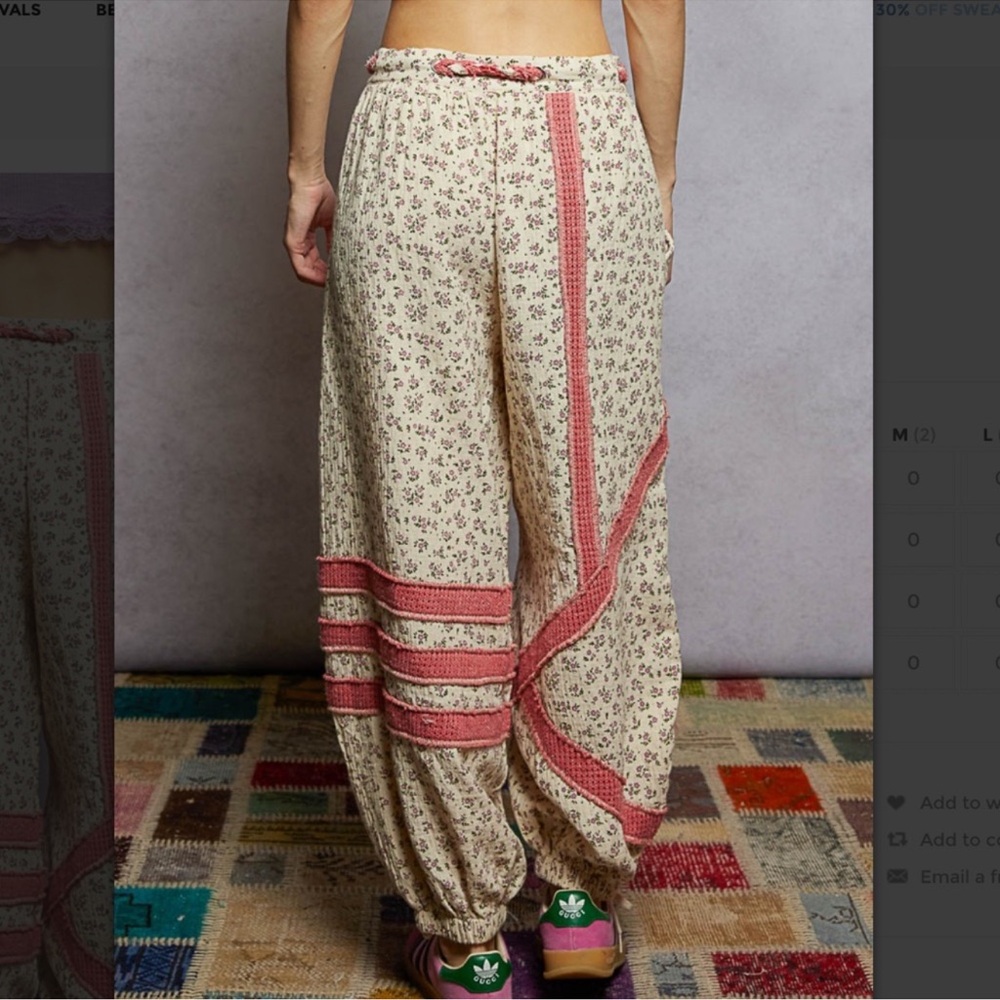 POL Floral Patchwork Harem joggers - image 3